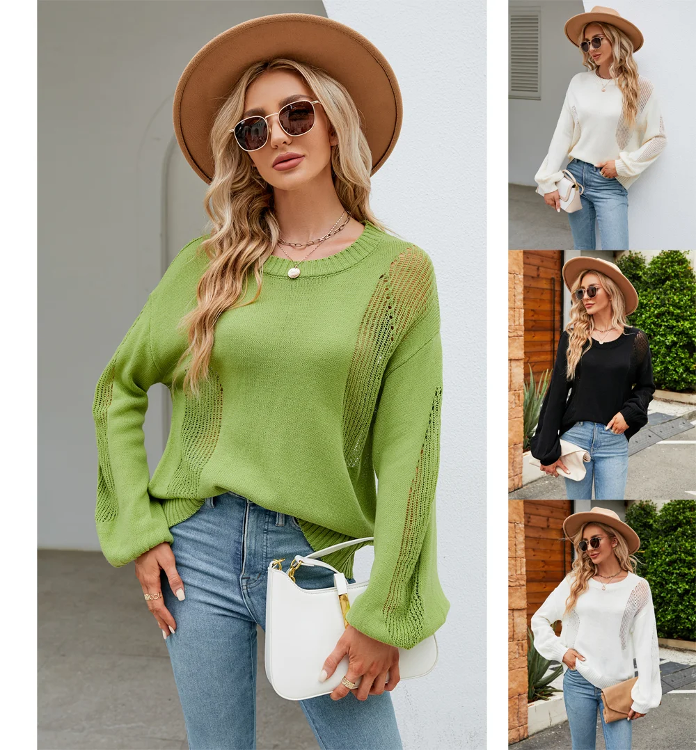 Fall/Winter 2023 New Openwork Pullover Fashion Knitwear Women's Crewneck European and American Sweater Women
Fall/Winter 2023 New Openwork Pullover Fashion Knitwear Women's Crewneck European and American Sweater Women