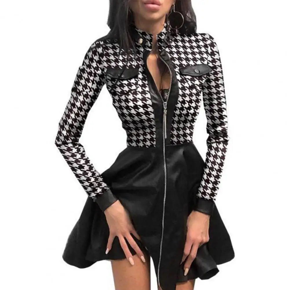 Polyester Dress for Women Stylish Plaid Printed A-line Dress Elegant Faux Leather Fashion for Women's Daily Wear for Women
Polyester Dress for Women Stylish Plaid Printed A-line Dress Elegant Faux Leather Fashion for Women's Daily Wear for Women