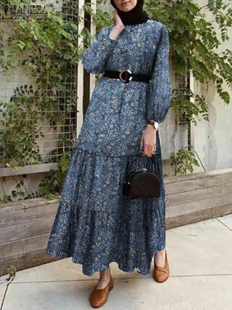 ZANZEA Women Floral Printed Muslim Dress Elegant Casual Loose Robe O-Neck Full Sleeve Buttons Bohemian Dubai Turkey Sundress
ZANZEA Women Floral Printed Muslim Dress Elegant Casual Loose Robe O-Neck Full Sleeve Buttons Bohemian Dubai Turkey Sundress