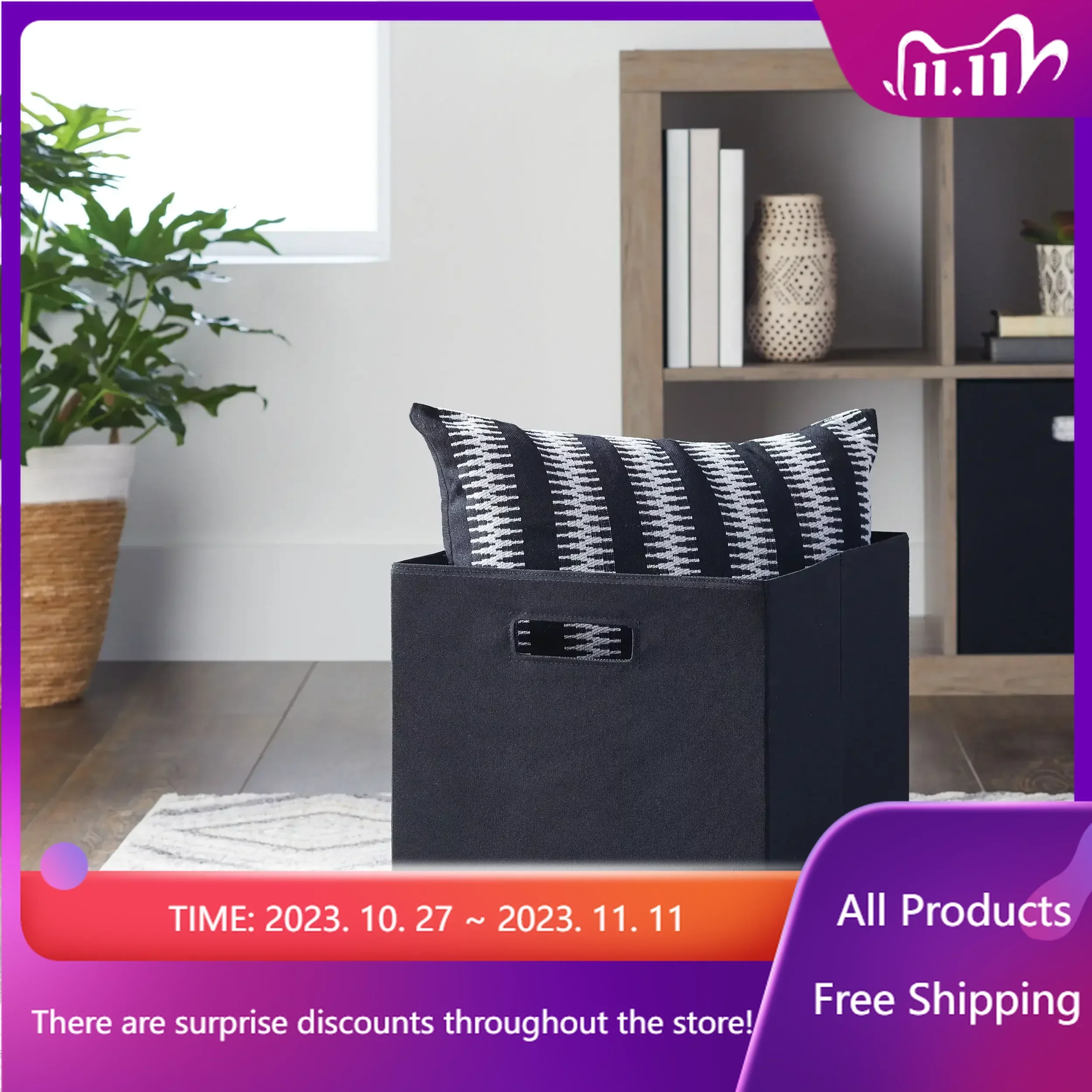 

Fabric Cube Storage Bins (12.75" X 12.75"), Black, 2 Pack Storage Box Organizer Fast Transportation Sales promotion