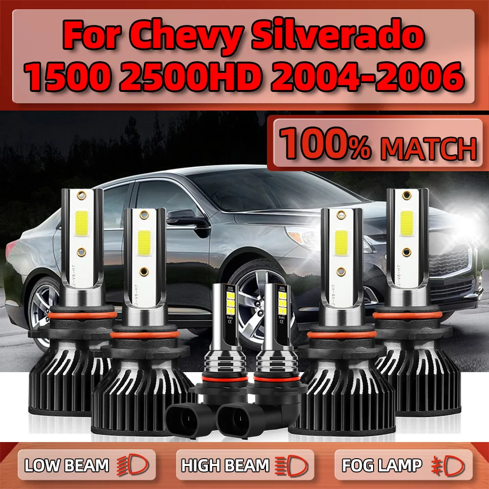 

360W Led Headlight Bulbs 60000LM Canbus Led Lamp 6000K Car Fog Lights 12V For Chevy Silverado 1500 2500 HD 2004 2005 2006