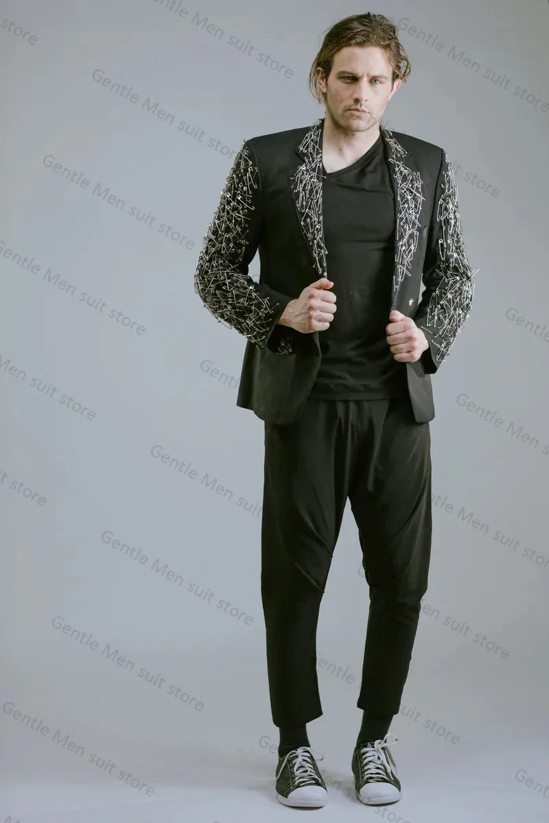 Fashion Pin Men Suits Set 2 Piece Blazer+Pants Designer Custom Made Jacket Groom Wedding Tuxedo Best Man Coat
Fashion Pin Men Suits Set 2 Piece Blazer+Pants Designer Custom Made Jacket Groom Wedding Tuxedo Best Man Coat