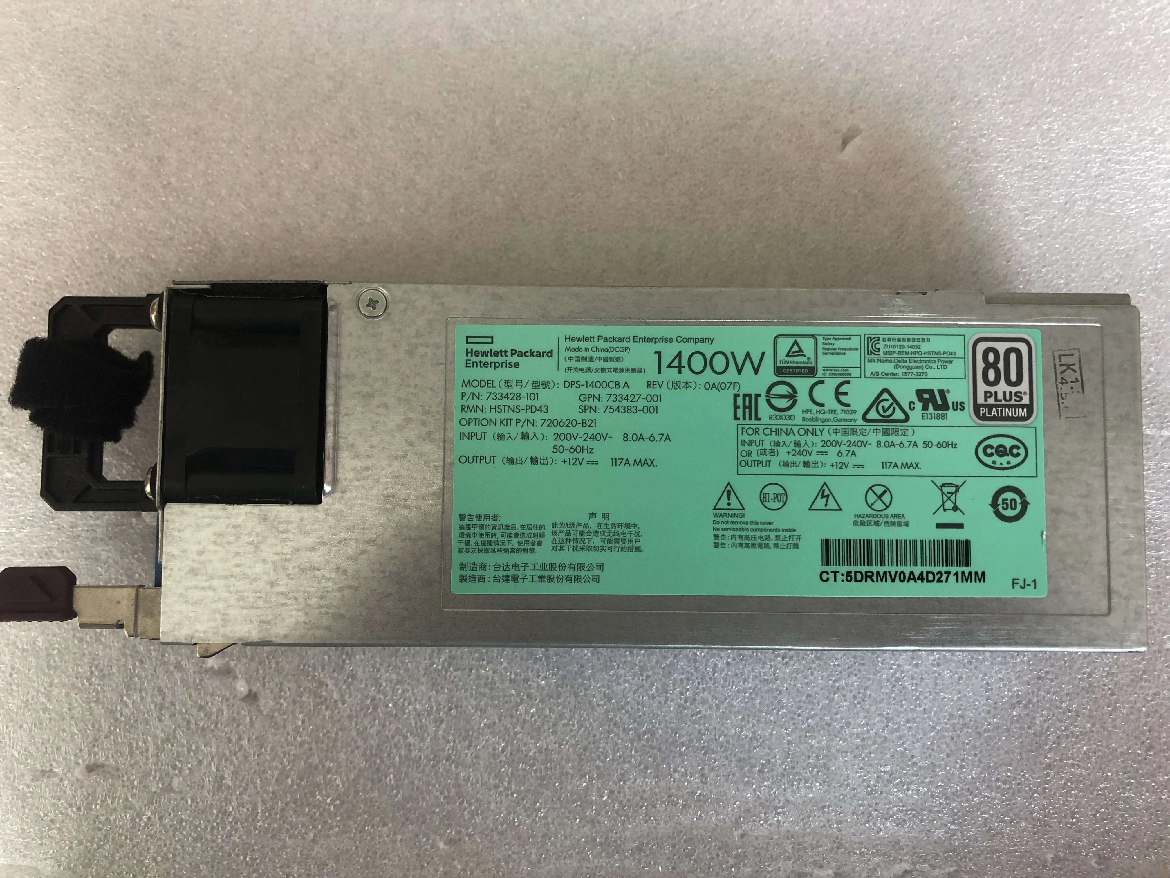 DPS-1400CB A 1400W Gen9 G9 Flex Slot Platinum Power Supply 733428-101 733427-001 754383-001
DPS-1400CB A 1400W Gen9 G9 Flex Slot Platinum Power Supply 733428-101 733427-001 754383-001