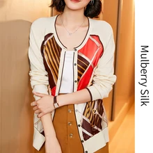 Women's Knitted Spring And Autumn New Silk Fabric Round Neck Skin-Friendly Cool Wind Fashion Mulberry Silk Print High-End Shirt
Women's Knitted Spring And Autumn New Silk Fabric Round Neck Skin-Friendly Cool Wind Fashion Mulberry Silk Print High-End Shirt