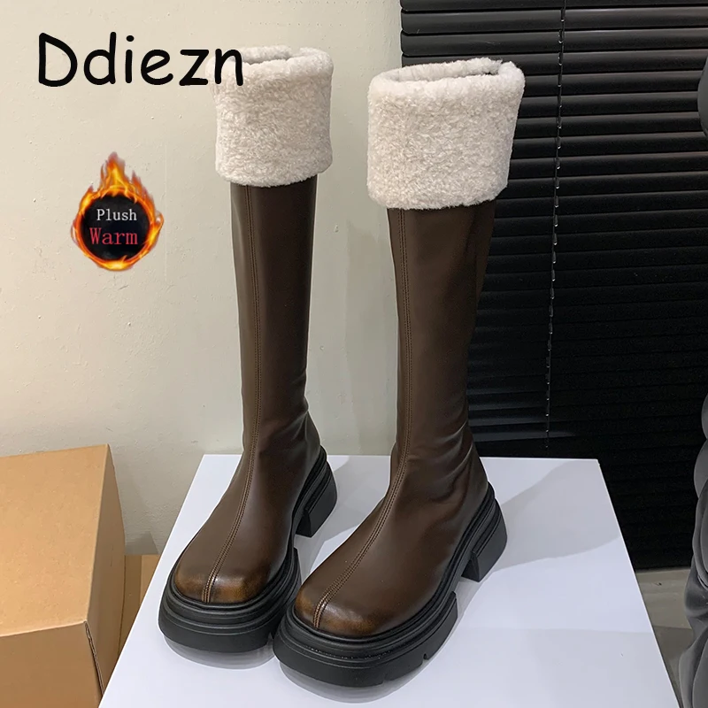Сапоги до колена на толстом каблуке, теплые меховые женские сапоги на молнии, Женская Современная обувь, меховые длинные сапоги для женщин, зимняя обувь
Сапоги до колена на толстом каблуке, теплые меховые женские сапоги на молнии, Женская Современная обувь, меховые длинные сапоги для женщин, зимняя обувь