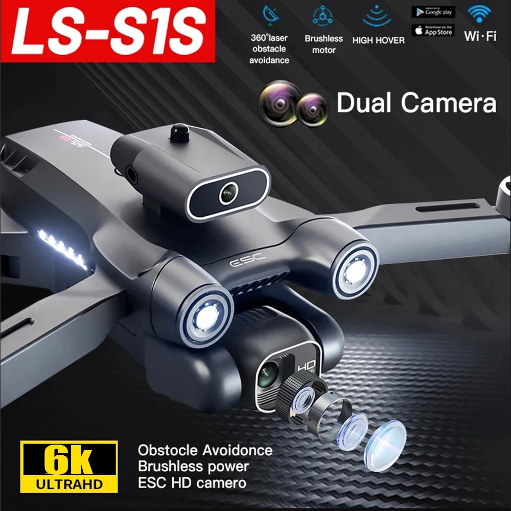 

S1S Brushless Drone 4k Professional 8K HD Camera 5G Wifi FPV Obstacle Avoidance Aerial Photography Foldable Quadcopter RC Dron