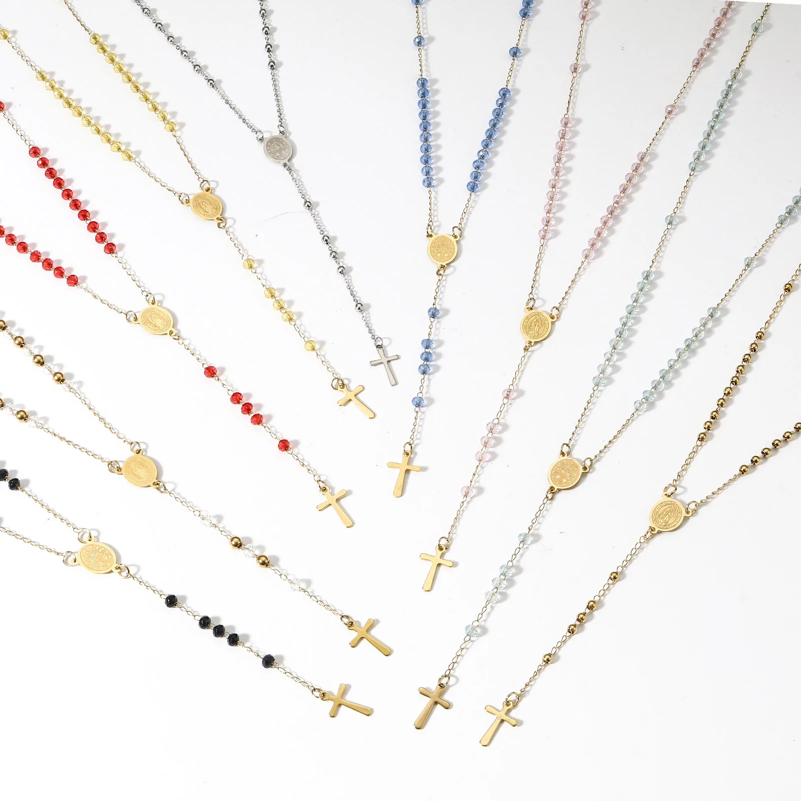 1 Piece 304 Stainless Steel & Glass Religious Handmade Link Chain Necklace Gold Color Cross Virgin Mary Charm 54cm(21 2/8") long
1 Piece 304 Stainless Steel & Glass Religious Handmade Link Chain Necklace Gold Color Cross Virgin Mary Charm 54cm(21 2/8") long