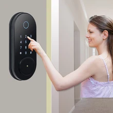 Waterproof TTLock Biometric Fingerprint Security Intelligent Smart Bluetooth APP Password Electronic Door Lock
Waterproof TTLock Biometric Fingerprint Security Intelligent Smart Bluetooth APP Password Electronic Door Lock