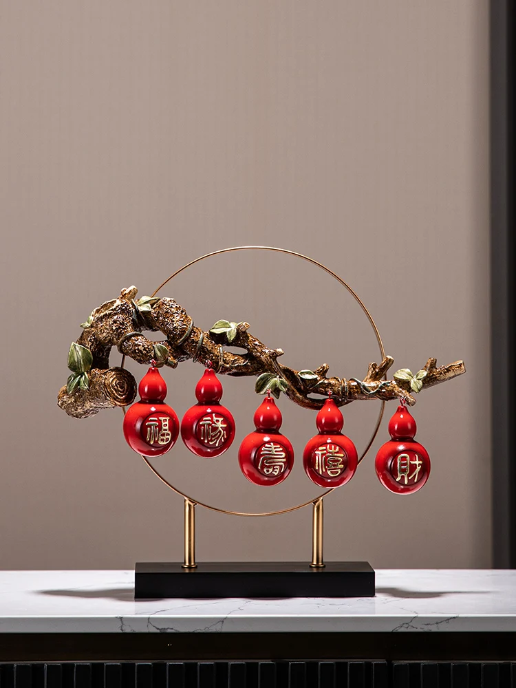 

Wufu Linmen gourd decoration porch living room new Chinese style to send moving gifts necessary moving gifts