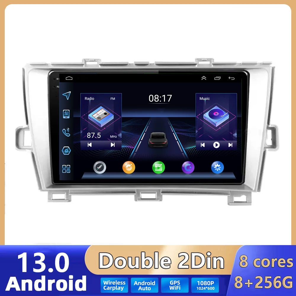 

2DIN Car Multimedia Player Android 13 Radio For Toyota Prius XW30 30 2009 -2014 2015 GPS Navigation 2DIN Stereo head unit DSP