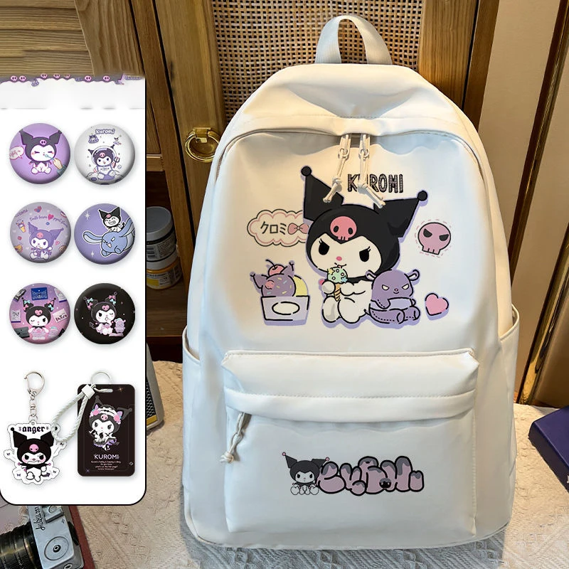 Kawaii Sanrio Kuromi Anime Backpack Schoolbag with Card Holder Badge Keychain Cute Cartoon Large Capacity School Girl Travel Bag
Kawaii Sanrio Kuromi Anime Backpack Schoolbag with Card Holder Badge Keychain Cute Cartoon Large Capacity School Girl Travel Bag