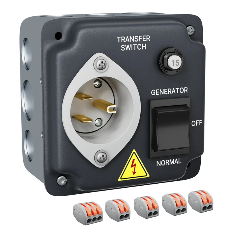 Generator Transfer Switch Weatherproof Transfer Switch Pre-Wired With Circuit Breaker For RV, 15A 125V US Plug Durable
Generator Transfer Switch Weatherproof Transfer Switch Pre-Wired With Circuit Breaker For RV, 15A 125V US Plug Durable
