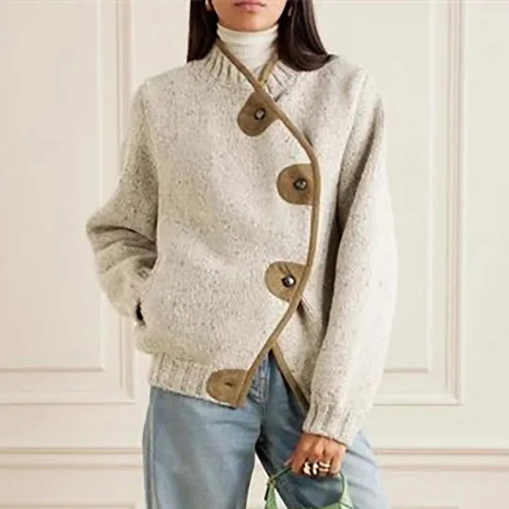 2023 Autumn And Winter New Women's Sweater Y2k Clashing Color Dot Yarn Slant Placket Button Wool Blend Knit Top Cardigan
2023 Autumn And Winter New Women's Sweater Y2k Clashing Color Dot Yarn Slant Placket Button Wool Blend Knit Top Cardigan