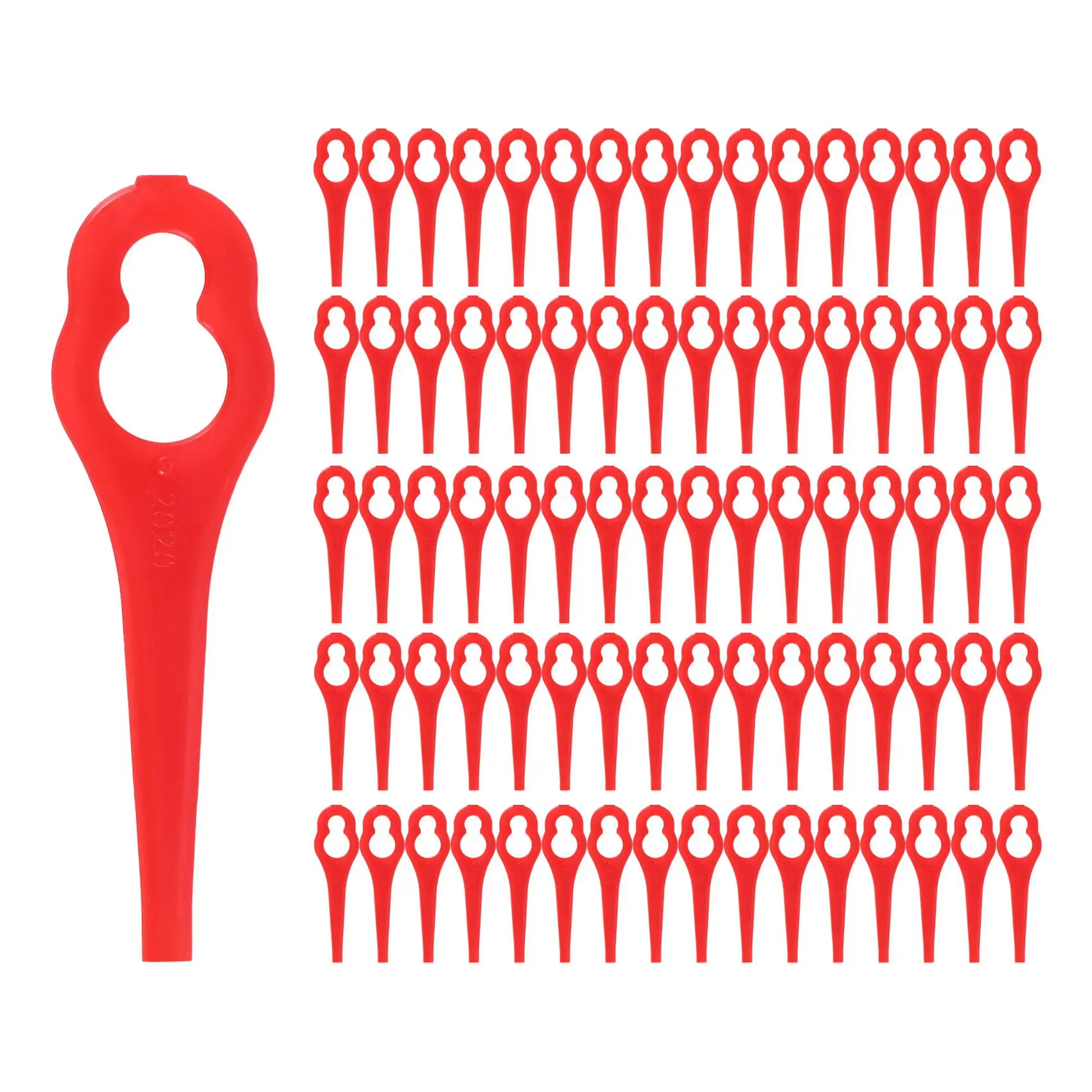 80Pcs Replacement Grass Trimmer Blades Spare Part Lawn Mower Cutting Blades Cutter Tool
80Pcs Replacement Grass Trimmer Blades Spare Part Lawn Mower Cutting Blades Cutter Tool