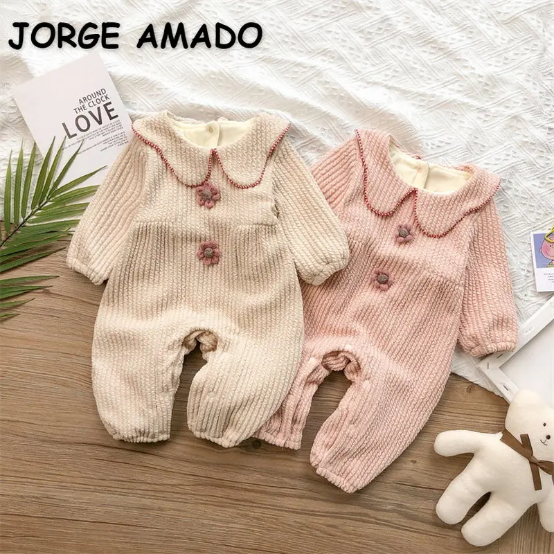 New Winter Baby Girl Romper Long Sleeves Turn-down Collar Thick Fleece Pink Apricot Jumpsuit Infant Clothes E2241
New Winter Baby Girl Romper Long Sleeves Turn-down Collar Thick Fleece Pink Apricot Jumpsuit Infant Clothes E2241