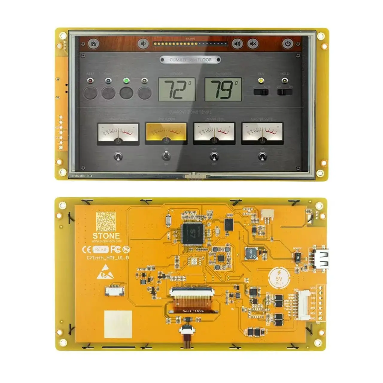 

7-дюймовая интеллектуальная сенсорная ЖК-модульная панель для Arduino SCBRHMI HMI Smart UART Serial Touch TFT