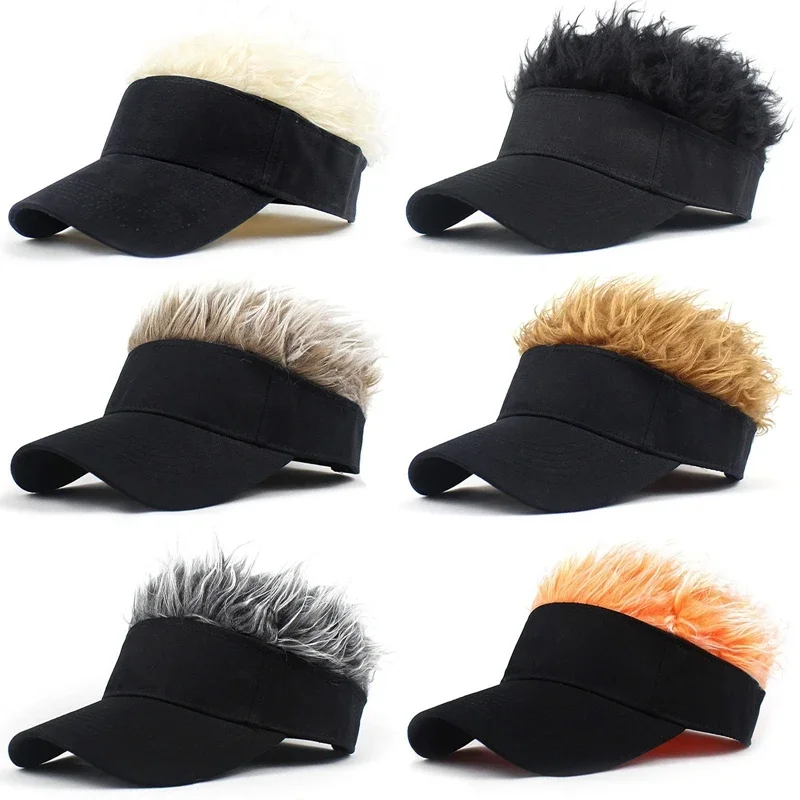 

2023 Baseball Cap With Spiked Hairs Wig Baseball Hat With Spiked Wigs Men Women Casual Concise Sunshade Adjustable Sun Visor