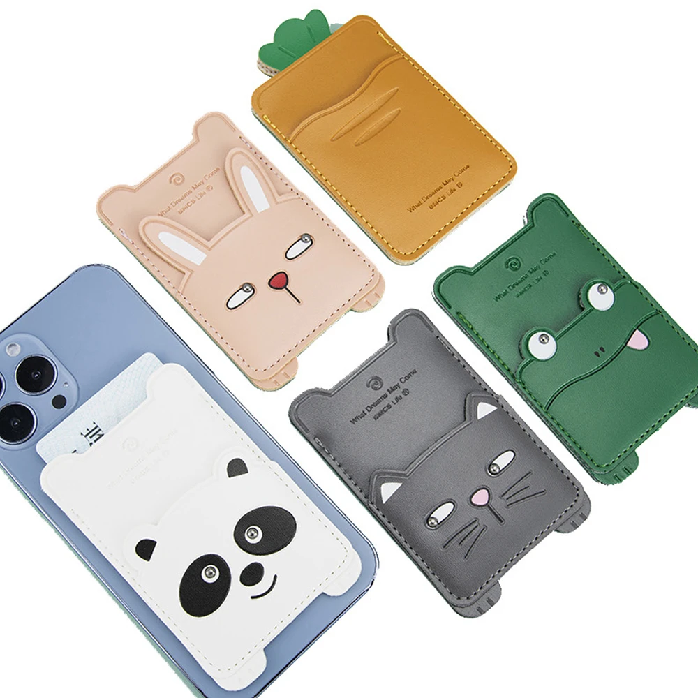 Portable Animals ID Card Holder Rabbit Cat Panda Frog Carrot PU Leather Small Coin Purse Mobile Phone Back Sticker Sleeve
Portable Animals ID Card Holder Rabbit Cat Panda Frog Carrot PU Leather Small Coin Purse Mobile Phone Back Sticker Sleeve