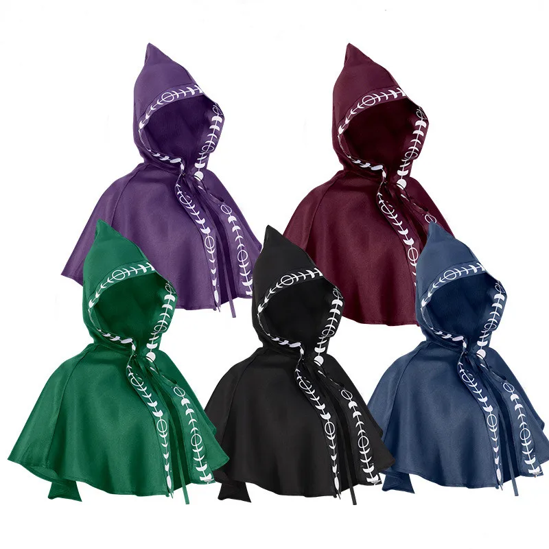 Halloween Medieval Cloak Hooded Coat Men Women Vintage Gothic Vampire Devil Witch Five Color Print Cape Shawl Stage Cos Role
Halloween Medieval Cloak Hooded Coat Men Women Vintage Gothic Vampire Devil Witch Five Color Print Cape Shawl Stage Cos Role