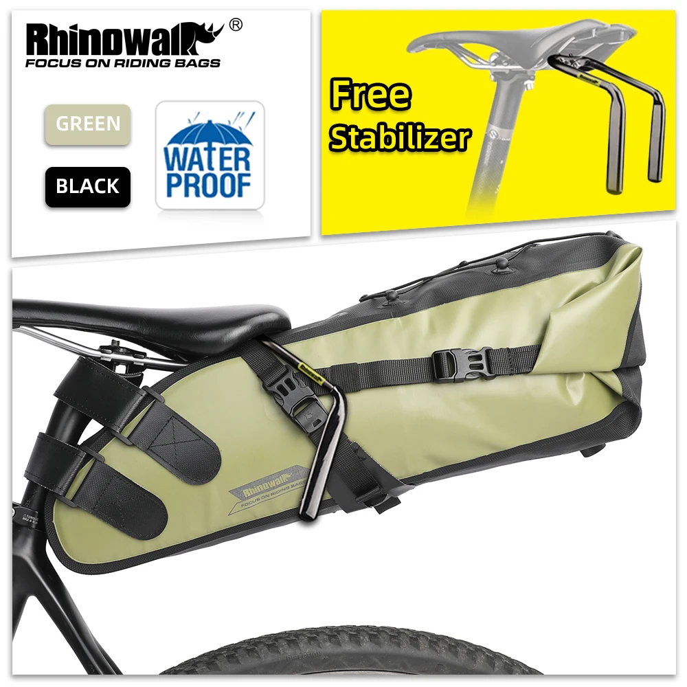 

Rhinowalk Bicycle Tail Seat bag With Free Stabilizer Bracket 5L/10L/13L Waterproof Saddlebag Big Capacity Bike Tail Storage Bag