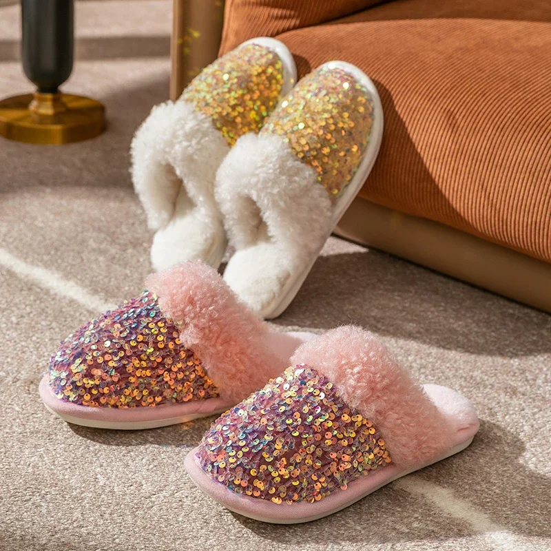 0386 Bling Sequins Home Fur Slippers Women Winter Keep Warm Plush Flat Cotton Shoes Woman Indoor Bedroom Soft Sole Fluffy Slippe
0386 Bling Sequins Home Fur Slippers Women Winter Keep Warm Plush Flat Cotton Shoes Woman Indoor Bedroom Soft Sole Fluffy Slippe