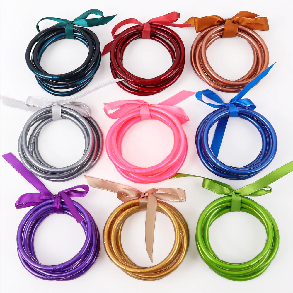 5pcs/set Jelly Color Silicone Bracelets Bangle for Women Lightweight Bowknot Ribbon Stackable Bracelet Sets Mother's Day Jewelry
5pcs/set Jelly Color Silicone Bracelets Bangle for Women Lightweight Bowknot Ribbon Stackable Bracelet Sets Mother's Day Jewelry