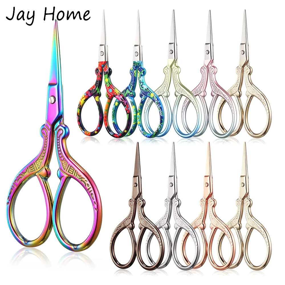 Stainless Steel Embroidery Scissors Small Cross Stitch Gold Scissors Flower Printed Scissors for Needlework Artwork Sewing Tools
Stainless Steel Embroidery Scissors Small Cross Stitch Gold Scissors Flower Printed Scissors for Needlework Artwork Sewing Tools