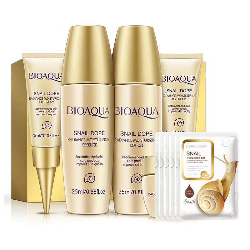 BIOAQUA Snail Collagen Skin Care Kit Facial Mask Eye Care Makeup BB Cream Face Cream Serum Moisturizing Ati-aging Face Care Sets
BIOAQUA Snail Collagen Skin Care Kit Facial Mask Eye Care Makeup BB Cream Face Cream Serum Moisturizing Ati-aging Face Care Sets