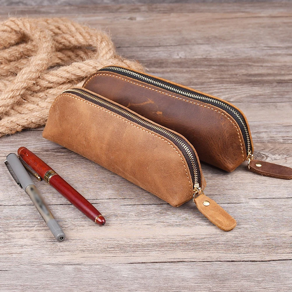 Retro Style Genuine Leather Pencil Bag Simple Stationery Case Handmade Pen Case Storage Bag Zipper Pencil Pouch School Supplies
Retro Style Genuine Leather Pencil Bag Simple Stationery Case Handmade Pen Case Storage Bag Zipper Pencil Pouch School Supplies