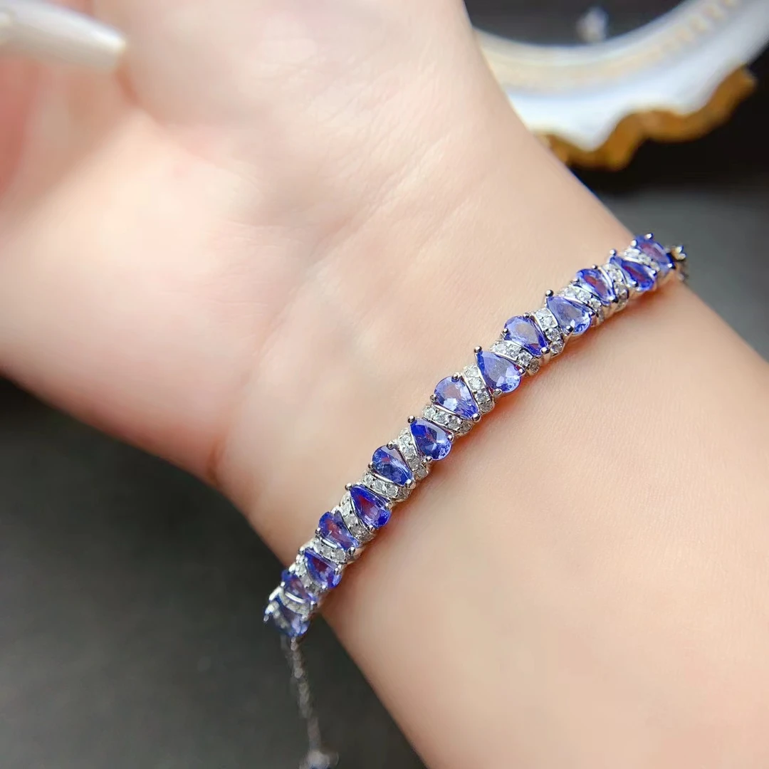 15 Pieces Total 1.5ct Natural Tanznaite Bracelet Solid 925 Silver Natural Tanzanite 925 Silver Bracelet for Wedding
15 Pieces Total 1.5ct Natural Tanznaite Bracelet Solid 925 Silver Natural Tanzanite 925 Silver Bracelet for Wedding