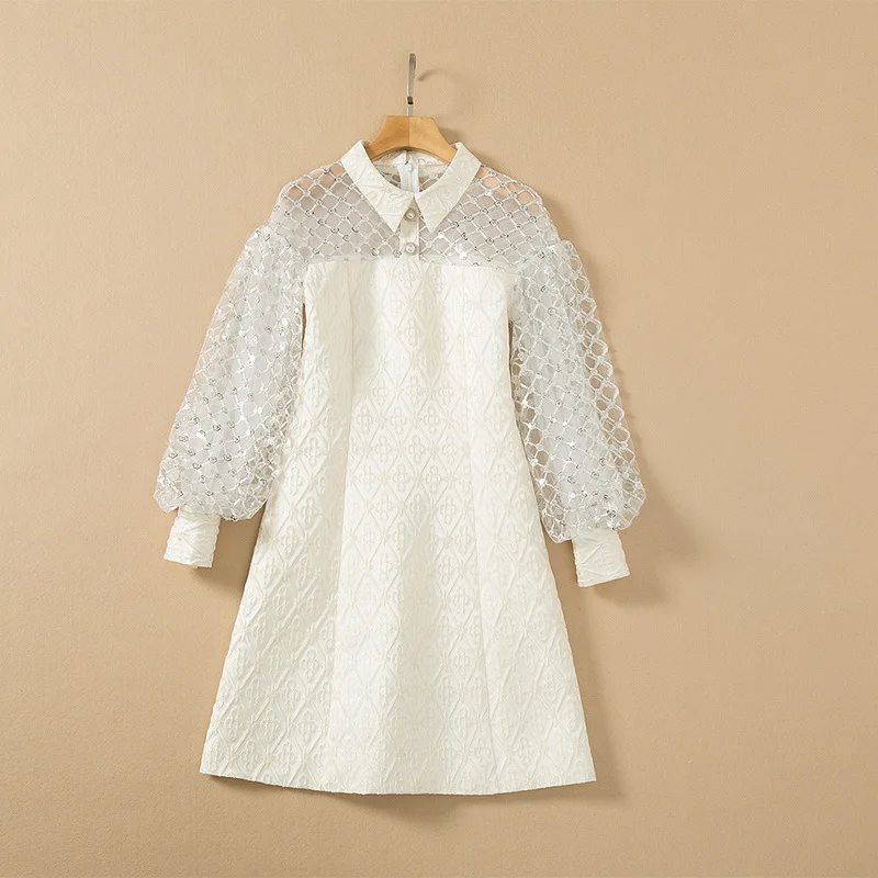 Korean spring 2022 new women's lapel patchwork gauze apricot fresh long sleeve dress
Korean spring 2022 new women's lapel patchwork gauze apricot fresh long sleeve dress