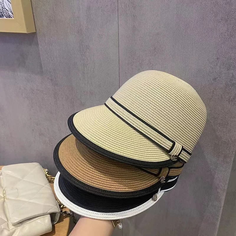 2023 New Fashion Women Fine Papyrus Patchwork Straw Baseball Cap Summer Metal LOGO Breathable Equestrian Hat Snapback Hat Visor
2023 New Fashion Women Fine Papyrus Patchwork Straw Baseball Cap Summer Metal LOGO Breathable Equestrian Hat Snapback Hat Visor