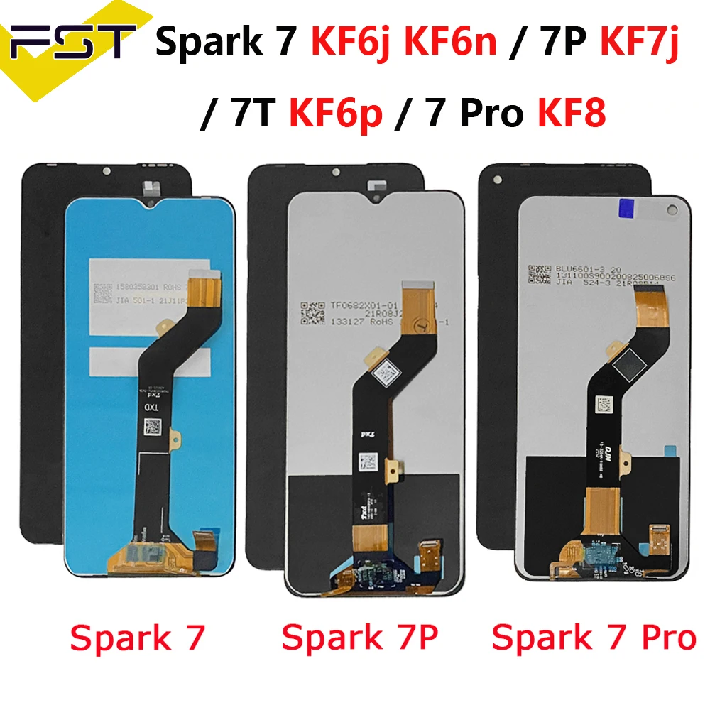 

Original For Tecno Spark 7 Display KF6J KF6N LCD Touch Screen Digitizer For Tecno Spark 7P KF7j LCD Spark 7T KF6p 7 Pro KF8 lcd