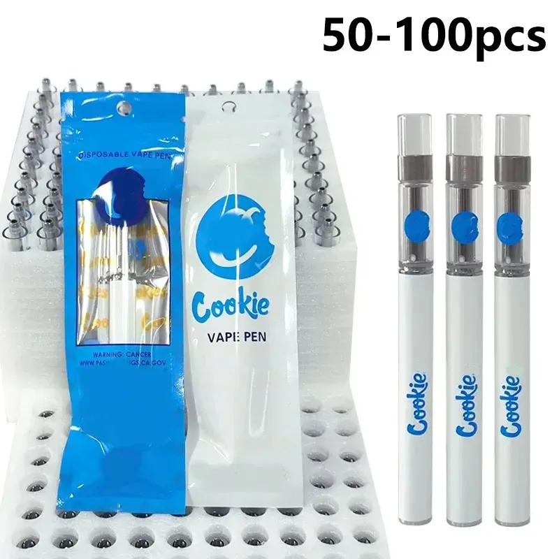 

50-100pcs Empty Cookie Disposable Vape Pen 280mAh Rechargeable 0.8ml Capacity Ceramic Coil Electronic Cigarette Vape Atomizer