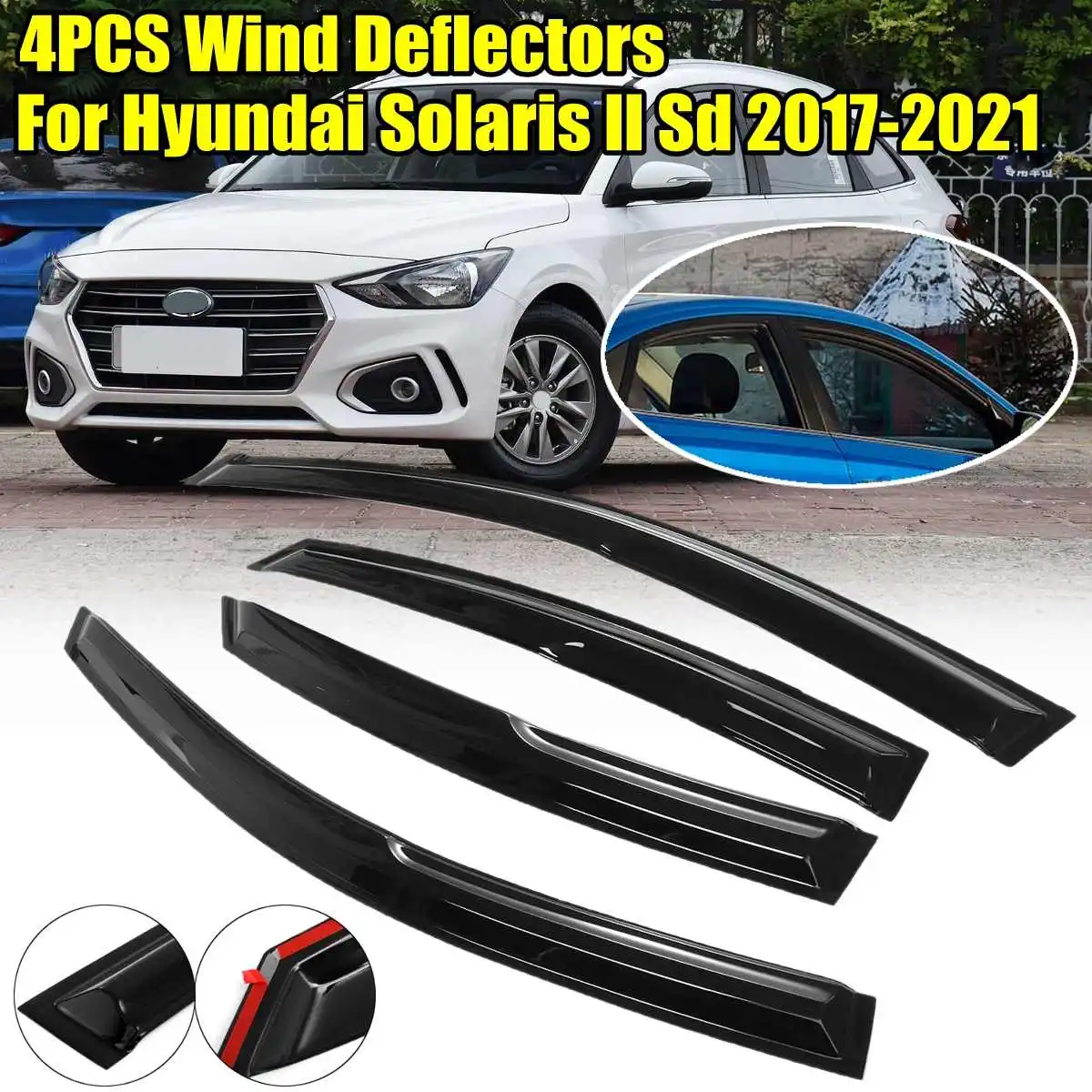 Новый 4х автомобильный дефлектор боковых окон для Hyundai Solaris ll Sd 2017-2021 защита от дождя, солнца, ветра, вентиляционные экраны, дефлекторы Weathershileds
Новый 4х автомобильный дефлектор боковых окон для Hyundai Solaris ll Sd 2017-2021 защита от дождя, солнца, ветра, вентиляционные экраны, дефлекторы Weathershileds