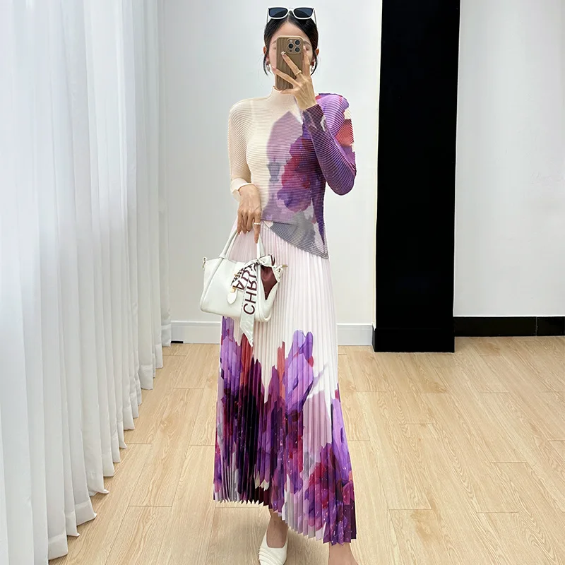 Rosbinna Miyake Suit Women's 2023 Autumn New Printed Top High-end Fashion Pleated Commuting Skirt 2-piece Skirt Suit Women
Rosbinna Miyake Suit Women's 2023 Autumn New Printed Top High-end Fashion Pleated Commuting Skirt 2-piece Skirt Suit Women