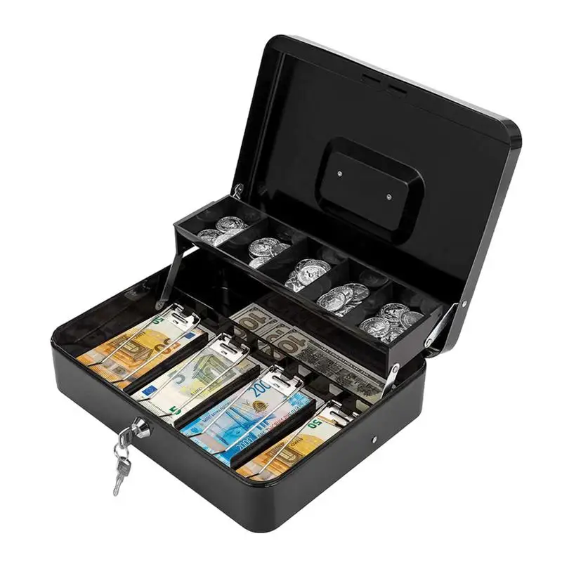 Cash Box With Money Tray Locking Money Saving Tray With 2 Keys Metal Money Saving Organizer 4 Bill/5 Coin Slots Cash Register
Cash Box With Money Tray Locking Money Saving Tray With 2 Keys Metal Money Saving Organizer 4 Bill/5 Coin Slots Cash Register