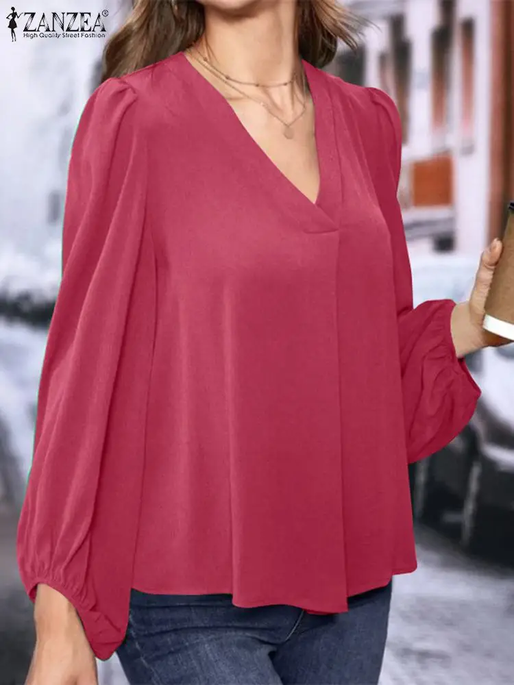Fashion Women Office Work Blouse ZANZEA Elegant V Neck Long Sleeve Autumn Shirt Casual Loose OL Tops Female Party Blusas Chemise
Fashion Women Office Work Blouse ZANZEA Elegant V Neck Long Sleeve Autumn Shirt Casual Loose OL Tops Female Party Blusas Chemise