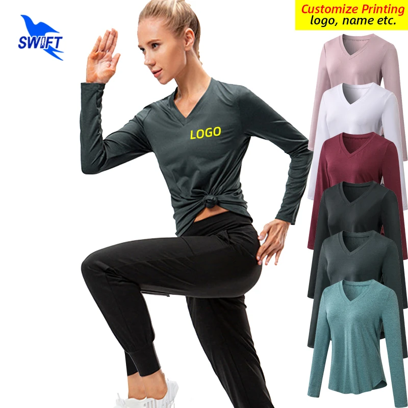 Customize LOGO 2022 V Neck Long Sleeve Loose Running T-Shirt Women Quick Dry Solid Yoga Sports Shirts Fitness Gym Tops Tees
Customize LOGO 2022 V Neck Long Sleeve Loose Running T-Shirt Women Quick Dry Solid Yoga Sports Shirts Fitness Gym Tops Tees