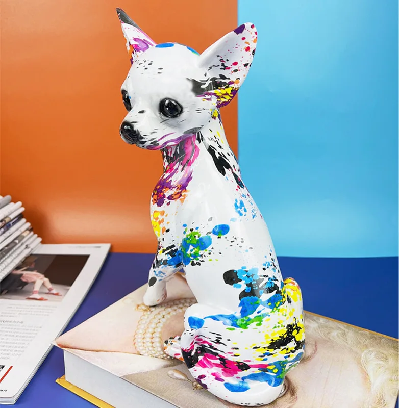Nordic Colorful Graffiti Sculpture Chihuahua Dog Modern Statue Painted Bulldog Office Living Room Decoration Creative Ornament
Nordic Colorful Graffiti Sculpture Chihuahua Dog Modern Statue Painted Bulldog Office Living Room Decoration Creative Ornament