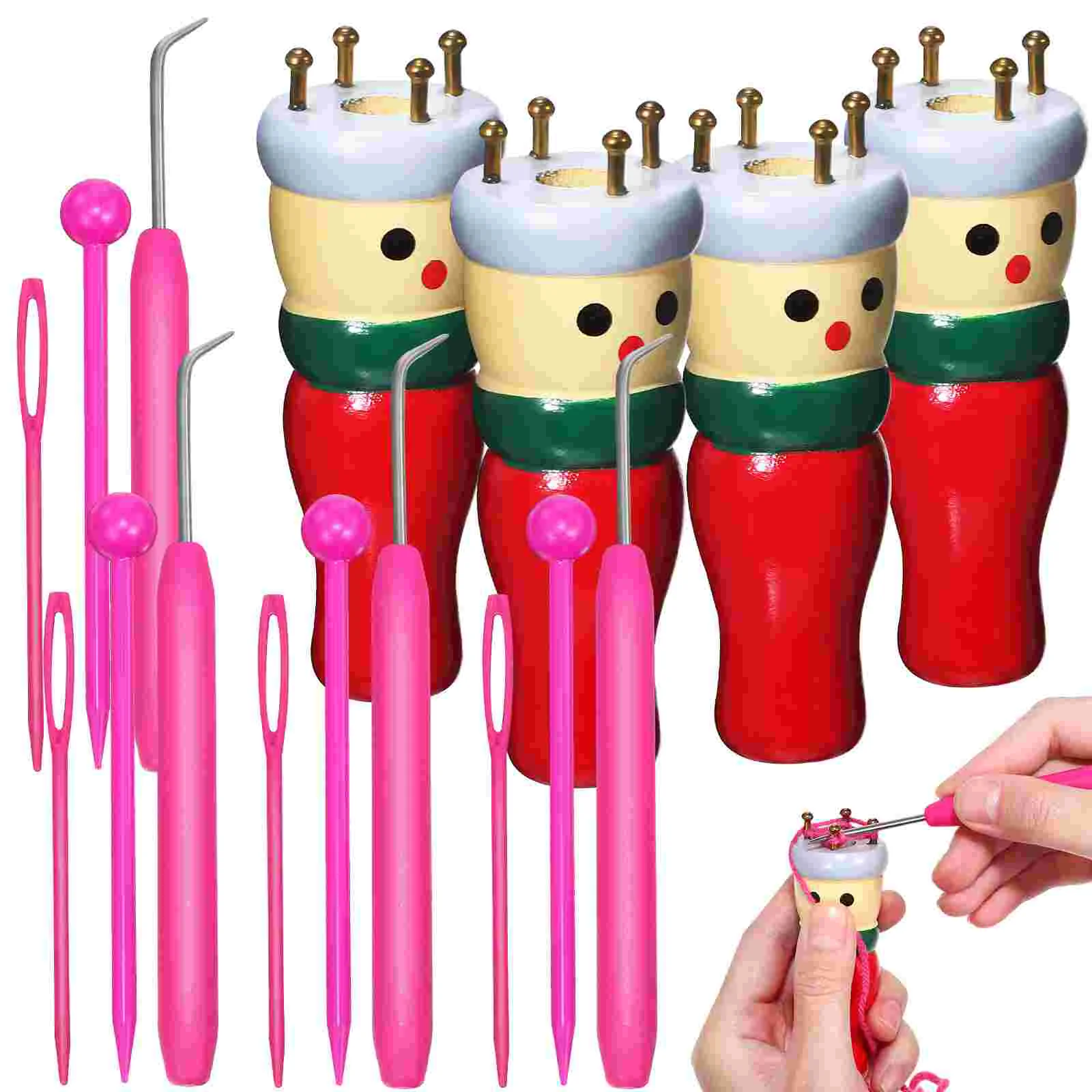 

Knitting Dolls Wooden Knit Tools Doll Making Kit For Craft Starter Girl Daughter