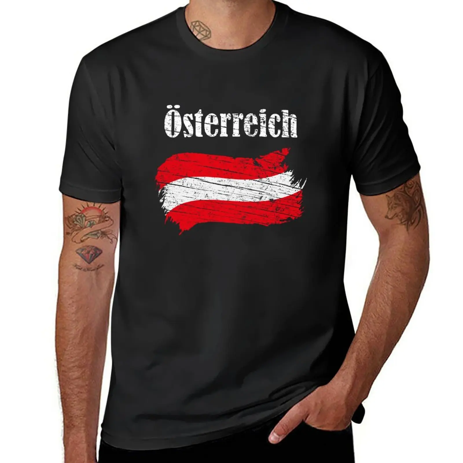 

New Osterreich Austrian Flag Vintage Graphic - Austria Lovers Tourists Souvenir Cool National Gift T-Shirt