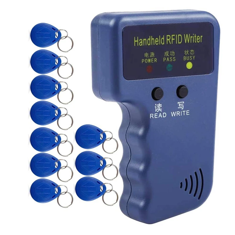 BAAY Handheld 125Khz RFID Reader Writer Duplicator Copier, Upgrade ID Card Cloner Programmer, With 10Pcs Rewritable Cards
BAAY Handheld 125Khz RFID Reader Writer Duplicator Copier, Upgrade ID Card Cloner Programmer, With 10Pcs Rewritable Cards