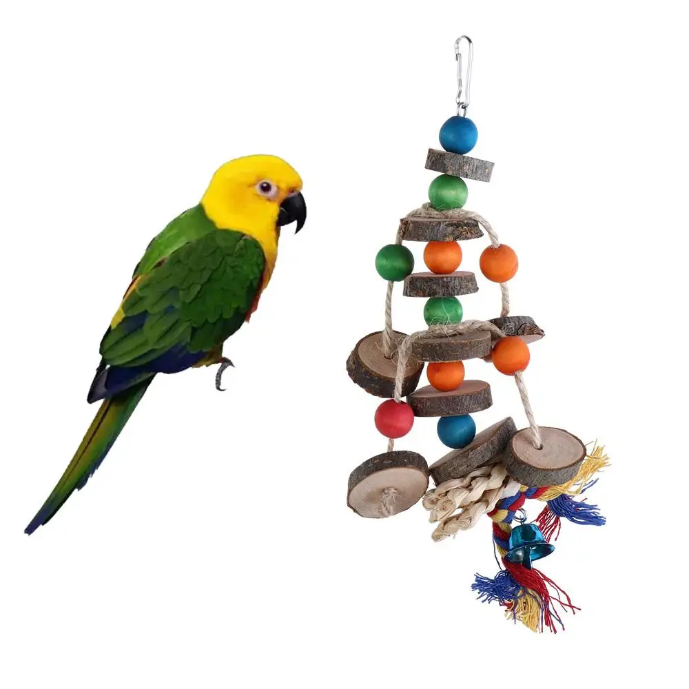 

Resisting with Hook for Cockatiel Bite Resistance Bird Chewing Toys Blocks Tearing Toys Grinding Bead Toy Parrot Grinding Bead