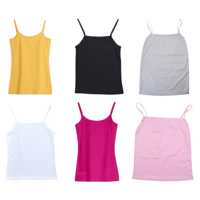 

Women Basic Solid Color Sleeveless Camisole Neck for Tank Top Bottoming Sling Vest Undershirt 10CF