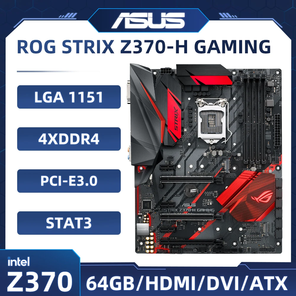 

Intel Z370 Motherboard ASUS ROG STRIX Z370-H GAMING Motherboard LGA 1151 DDR4 64GB PCI-E 3.0 2×M.2 SATA III USB3.1 ATX