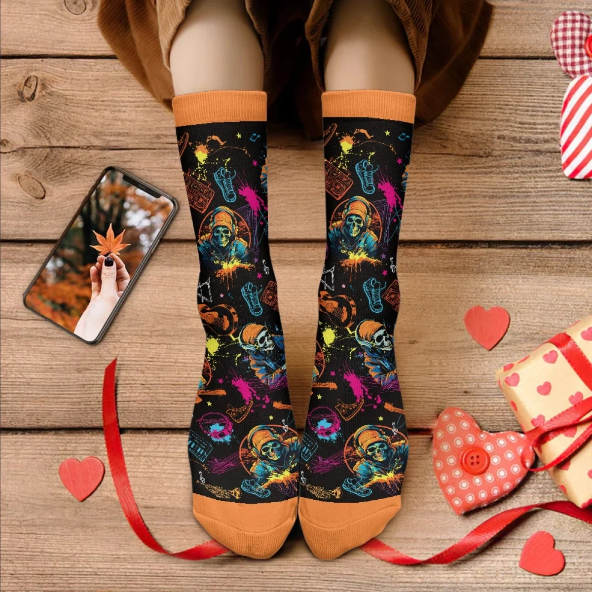 Brand Design Halloween Gift Trick or Treat Skull Guitar Hat Pattern Middle Tube Sock Deodorant Autumn Woman Men Travel Sockings
Brand Design Halloween Gift Trick or Treat Skull Guitar Hat Pattern Middle Tube Sock Deodorant Autumn Woman Men Travel Sockings