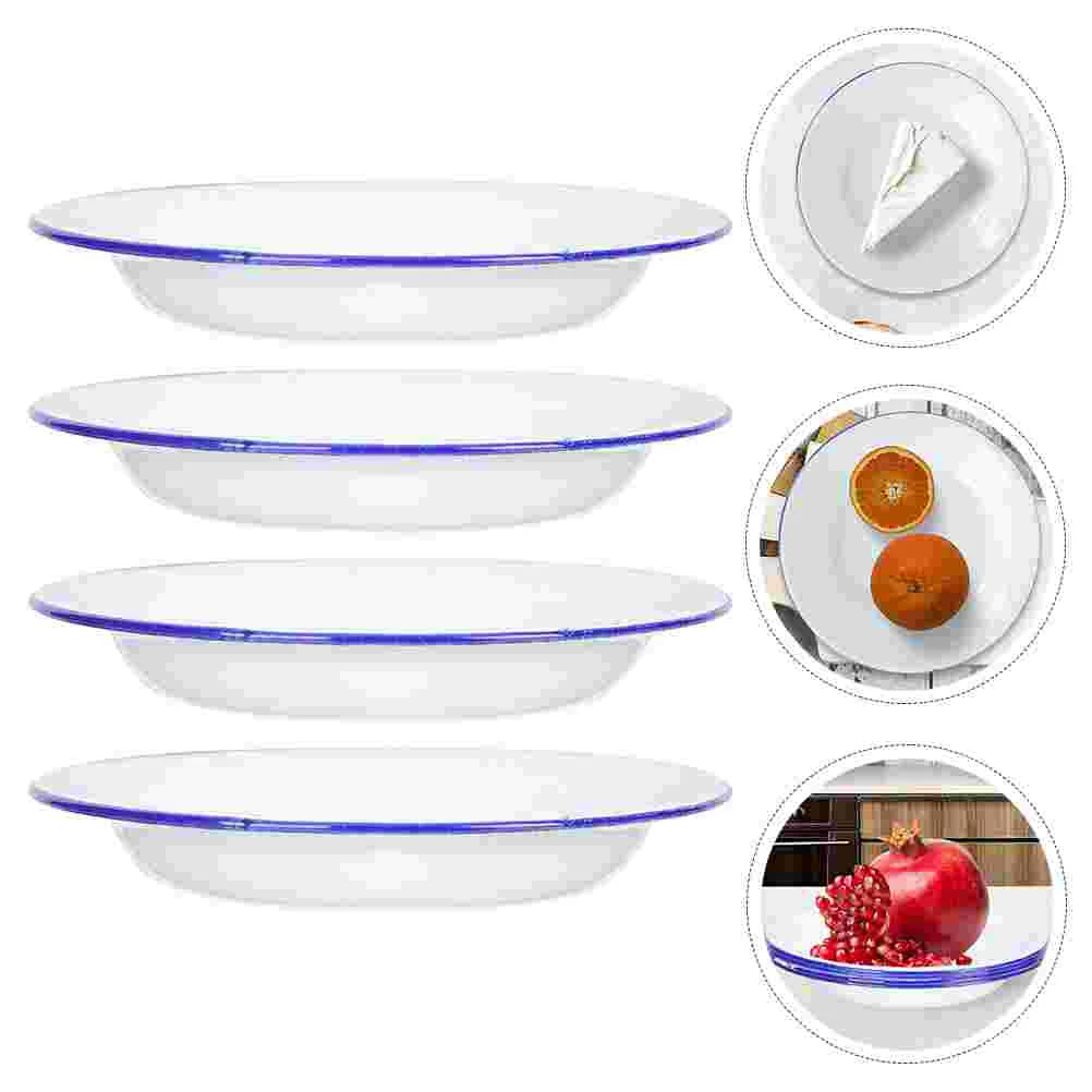 4 Pcs Shallow Bowl Enamel Plate Vintage Decor Household Plates Multi-function Dish
4 Pcs Shallow Bowl Enamel Plate Vintage Decor Household Plates Multi-function Dish