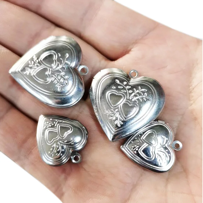 

Wholesale 20pc/lot DIY Photo Frame New Heart Stainless Steel Charms Locket Pendant Jewelry Making Family Memories Festival Gift