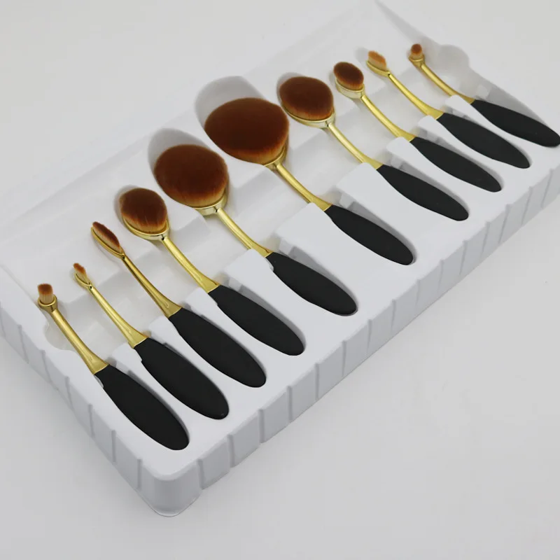 Ready-made set of 10 toothbrushes and makeup brushes Rose gold single foundation brush
Ready-made set of 10 toothbrushes and makeup brushes Rose gold single foundation brush